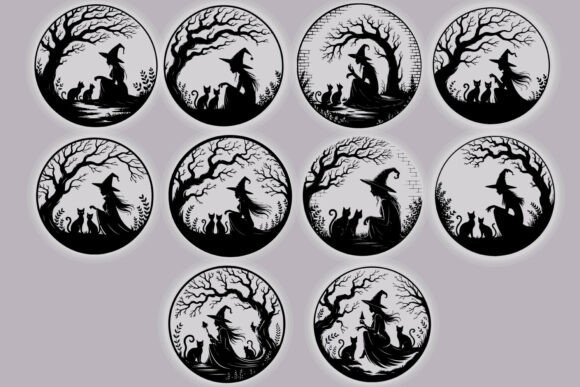 Download Round Witch Halloween Porch Sign SVG - Premium Bundle