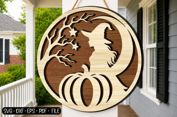 Download Witch Moon Pumpkin SVG Laser Cut - Moon Collection