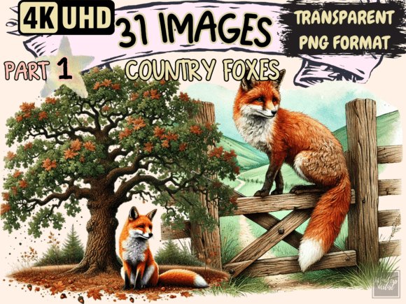 Download Country Foxes P1 Clipart - Foxes Collection