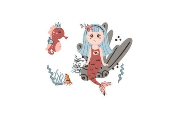 Download Mermaid Queen and Fihs Horse Theme Boho - Horse theme Collection