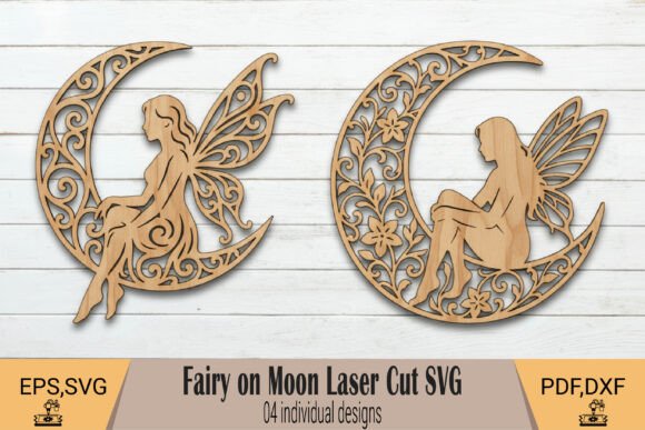 Download Fairy on Moon Laser Cut SVG - Moon Collection