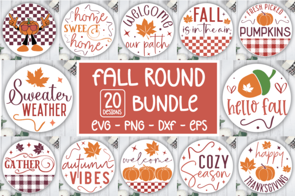 Download Fall /Autumn Round Door Sign SVG Bundle - Premium Bundle